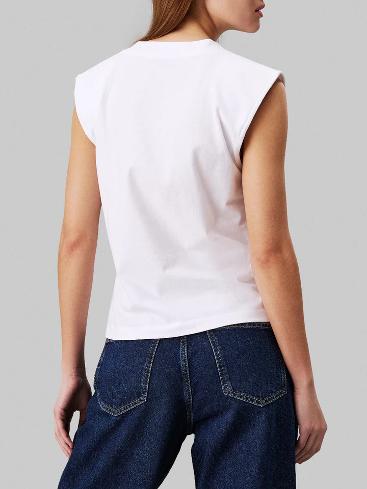Calvin Klein Jeans Women’s Sleeveless Plain T-Shirt - Image 7