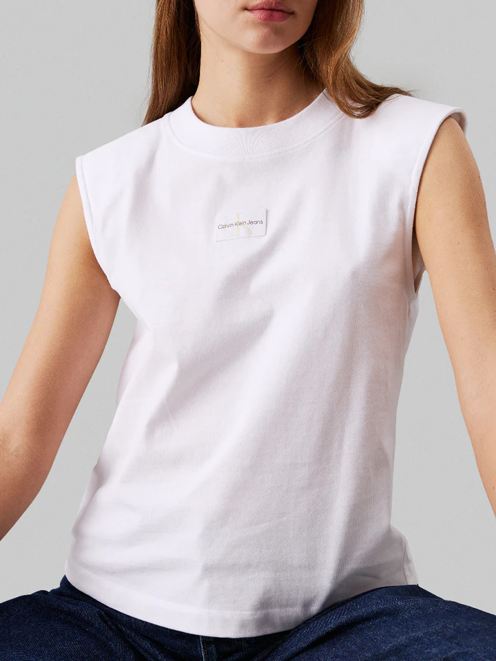 Calvin Klein Jeans Women’s Sleeveless Plain T-Shirt - Image 3