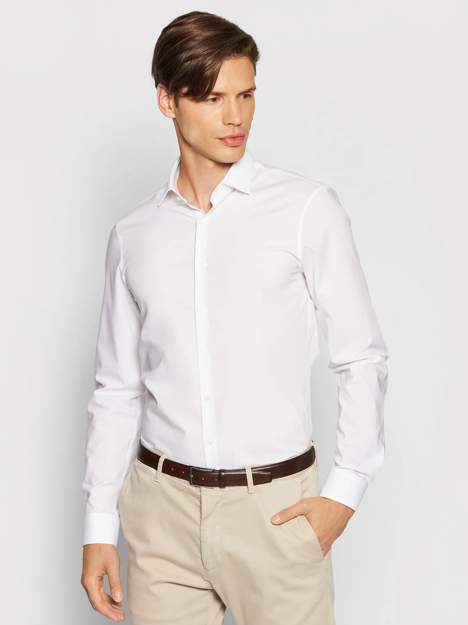 Calvin Klein Men's Classic White Cotton Shirt - Image 2
