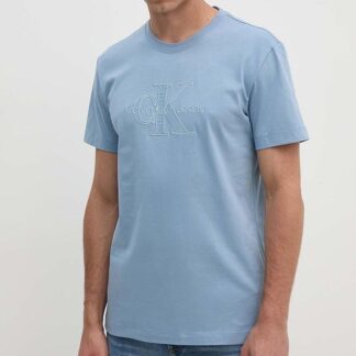 Calvin Klein Jeans Men's Light Blue Cotton T-Shirt